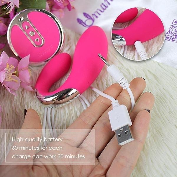 Weibliche drahtlose Fernbedienung, die vibrierendes Ei-Masturbationsgerät auflädt, erwachsenes Se-x-Spielzeug, Paarresonanz