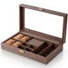 Baskiss Luxus-Uhren- und Schmuckaufbewahrung Hält und Sammelbox 2 Holzmaserung PU-Gehäuse, Uhr, Brille, Schachtel, Zubehör, Ringe, Armbänder, (4