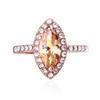 Luxury Rose Gold Color Women Wedding Rings Marquise Cubic Zirconia Temperament Elegant Champagne CZ Rings Trendy Jewelry