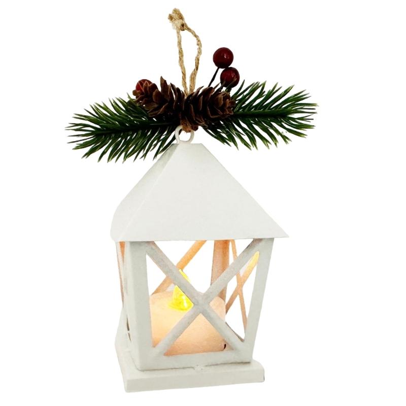 

Warm Glowing Redness White Candle Christmas Trees Hanging Decorations For Holiday Ambiances белый