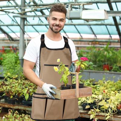 Bahçe Aletleri Önlüğü Ağır Hizmet Tipi 600D Oxford Kumaş Alet İş Önlükleri 14 Cepli Su Geçirmez Düzenleyici Peyzajcılık İçin