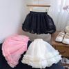 Girls' Puffy Tulle Skirt - Spring/Summer Princess Mesh Midi Skirt (CM0032)