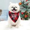 Santa's Little Yelper Printing Dog Christmas Bandanas Pet Christmas Gift Xmas Dog and Cat Bandanas Plaid Triangle Scarf Bibs