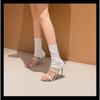 High-top Round Head Fine Heeled Cool Boots Exposed Toe Large Size Outside Wear High Heels Female