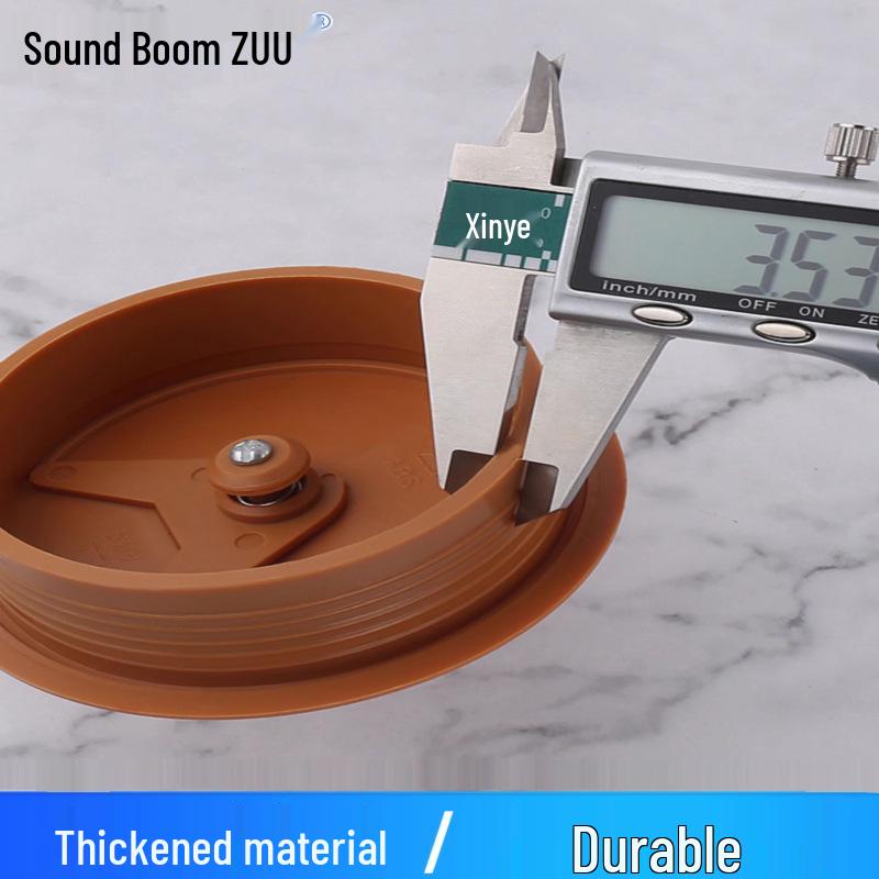 Wood Grain Black/White Round Desktop Cable Grommet Cover – Dustproof Desk Organizer