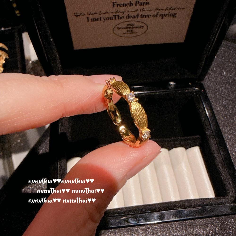 Vintage Italian Mobius Twist Bracelet with Pavé Diamonds and Hand-Brushed Zircon Ring