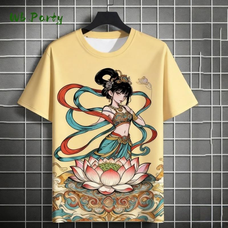 Manga Girl Print T-Shirt Japanese 3D Print Top Personality Anime