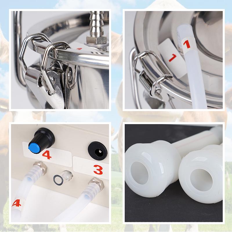 3L Speed Controlled Pulsating Milking Machine Sheep Milk Bucket Electric Milking Machine Cattle Cow Goat Vacuum Pump Farm Tools
