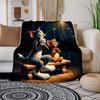 Tom and Jerry Diamond Painting Kit, GiftBlanket Flannel Throw Blanket for Sofa, Bed, Travel, Camping, Office