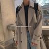 Men's Korean Style Double-Breasted Mid-Length Trench Coat - Trendy, Loose, Over-the-Knee, Versatile Casual Jacket for Spring and Autumn