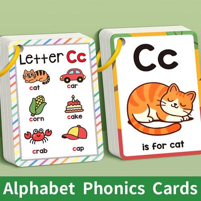 156 Words A-Z Learning Cards with Pictures, 27 English Word Cards, Educational Cognitive Games