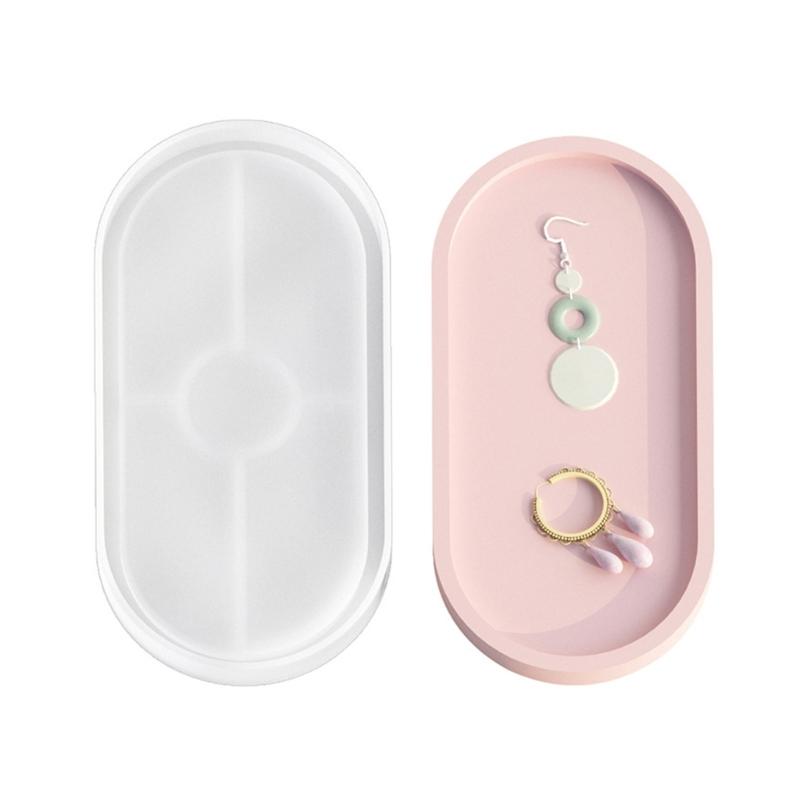 Epoxy Resin Mold Oval Plate Dish Cup Mat Silicone Mould DIY Crafts Decors Mold