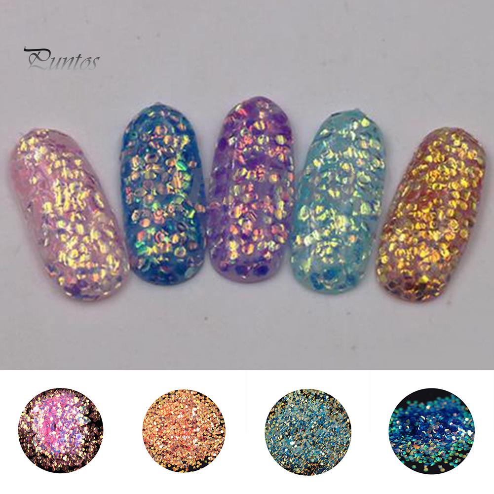 Puntos Nail Art UV Gel Acrylic Glitter Scale Tips Sequins Manicure DIY Decoration Tool