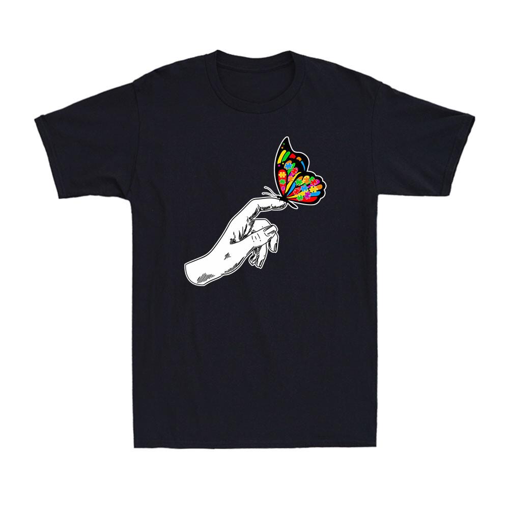 World Autism Day Butterfly Autism Awareness Puzzle Autistic Men s T-Shirt XXL