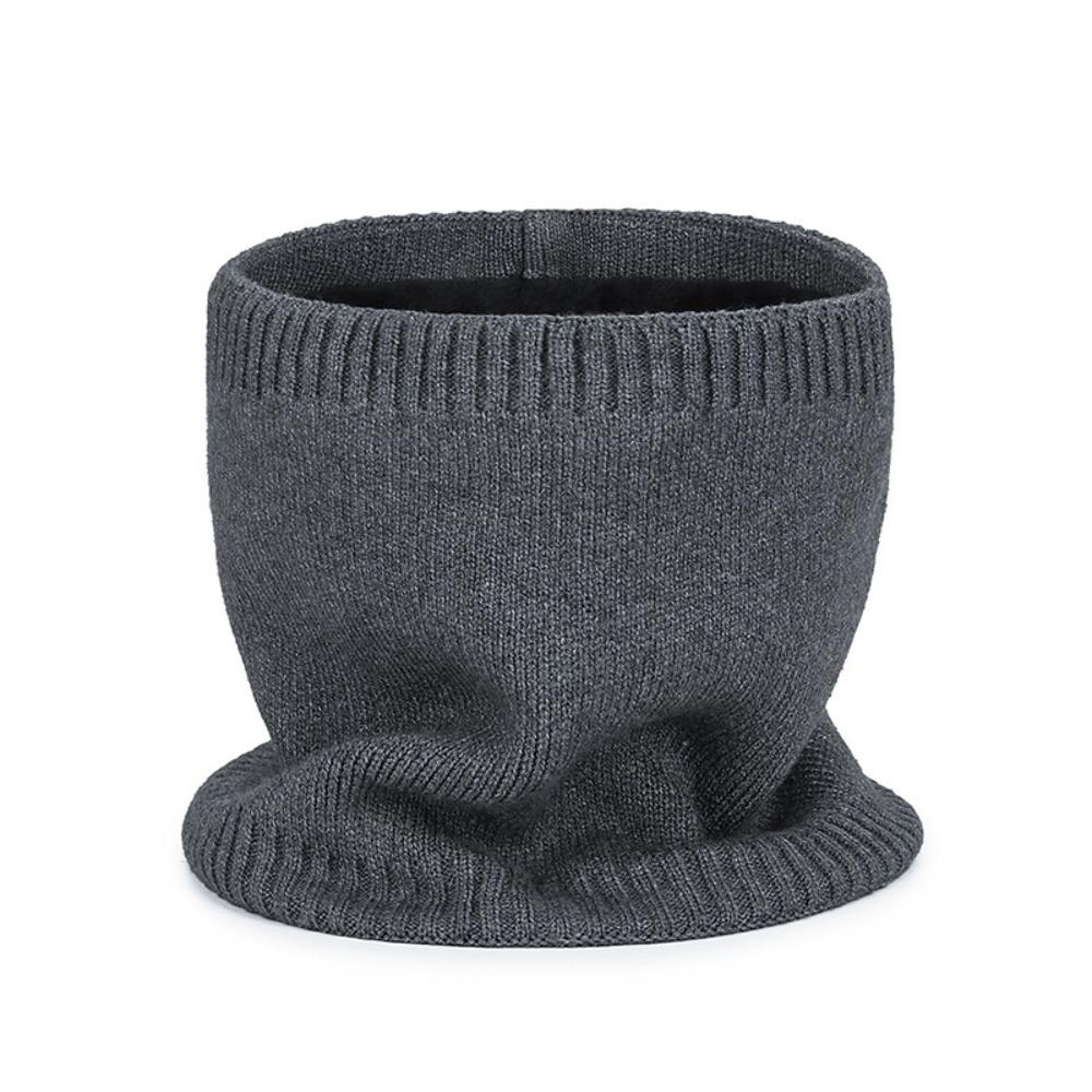 New Thickened Warm Scarves Plush Solid Color Neck Gaiter Face Cover Knitted