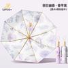 Spot three-fold retro color glue printed 16-bone parasol female weather and rain dual-purpose anti-ultraviolet folding sun umbrella