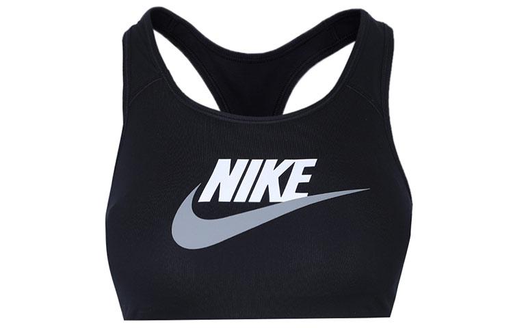 Nike Dri-FIT Swoosh medium-support  Black/White  sports bra DM0580-010 S
