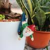 Flowerpot Dwarf Statue Planter Hanging Gnome Figurine Resin Dwarf with Pants Hanging on Branch Ornament for Garden Fence Window Box