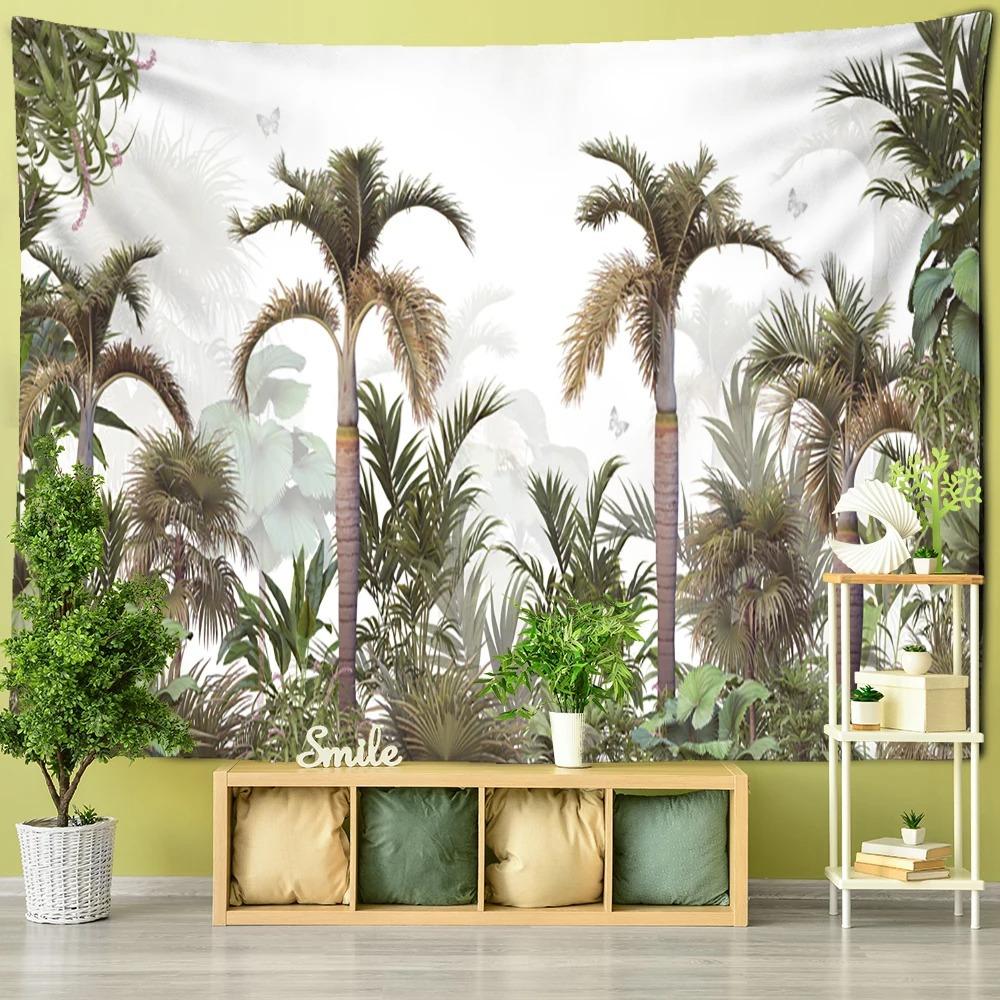 Tropical Plant Garden Wall Hanging Bedroom Wallpaper Living Room Decoration Cloth Hanging Cloth Wall Hanging