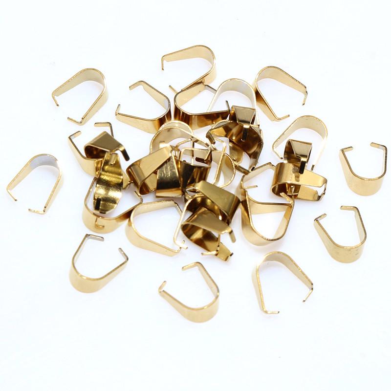 100 Pcs Stainless Steel Melon Seed Clasp Pendant Necklace Jewelry Accessories