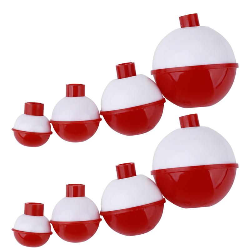 

.8Pcs/Set Fishing Bobbers Set Mix Size 2-4.5cm Snap Hard ABS Fishing Floats Round Bobbers Push Button Buoy Floats Fishing Tackle