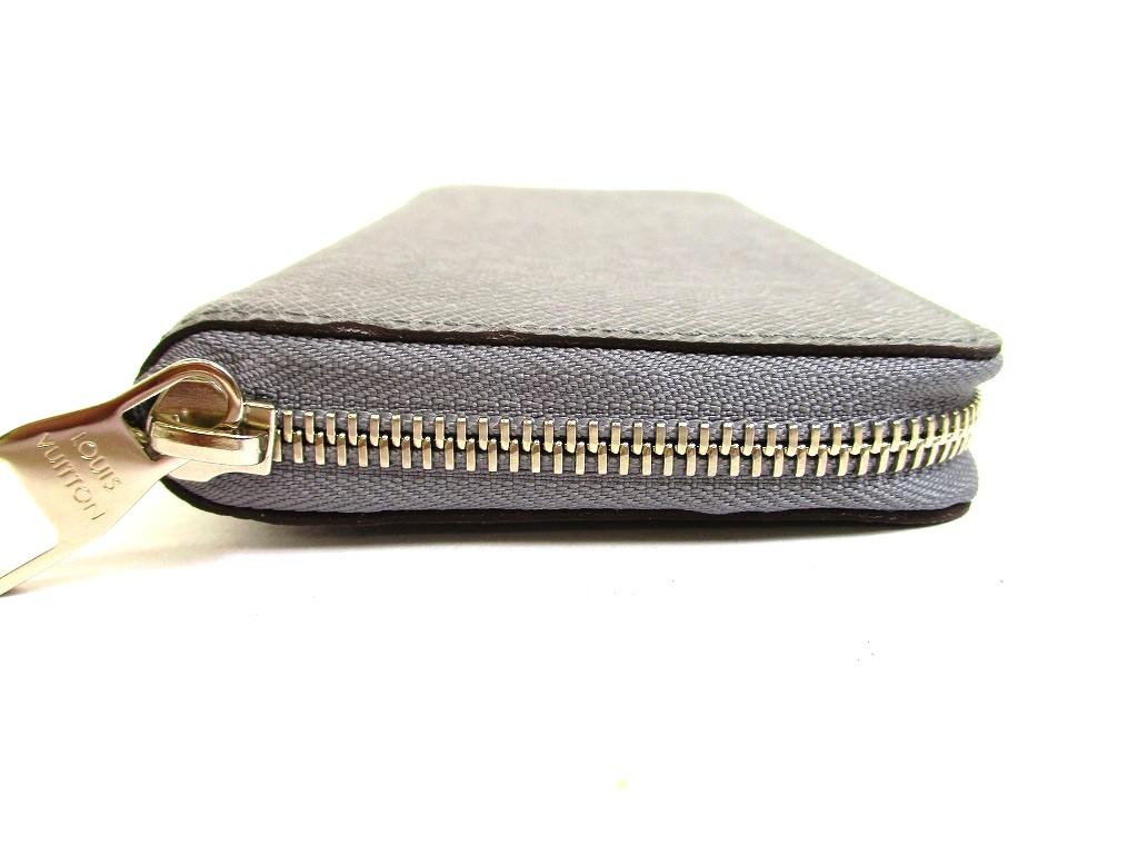 Authentic LOUIS VUITTON Taiga Gray Leather Zippey Wallet Zippy Vertical #b249 Seller refurbished