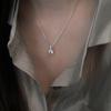 Geometric Light Luxury Water Drop Necklace: Simple Single Diamond Pendant for Women