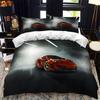 Sada povlaků na přikrývky do sportovního auta Luxusní vysoce kvalitní 3D tištěné povlečení 2/3ks Double Queen King Povlečení Dospělí Chlapci Bytový textil