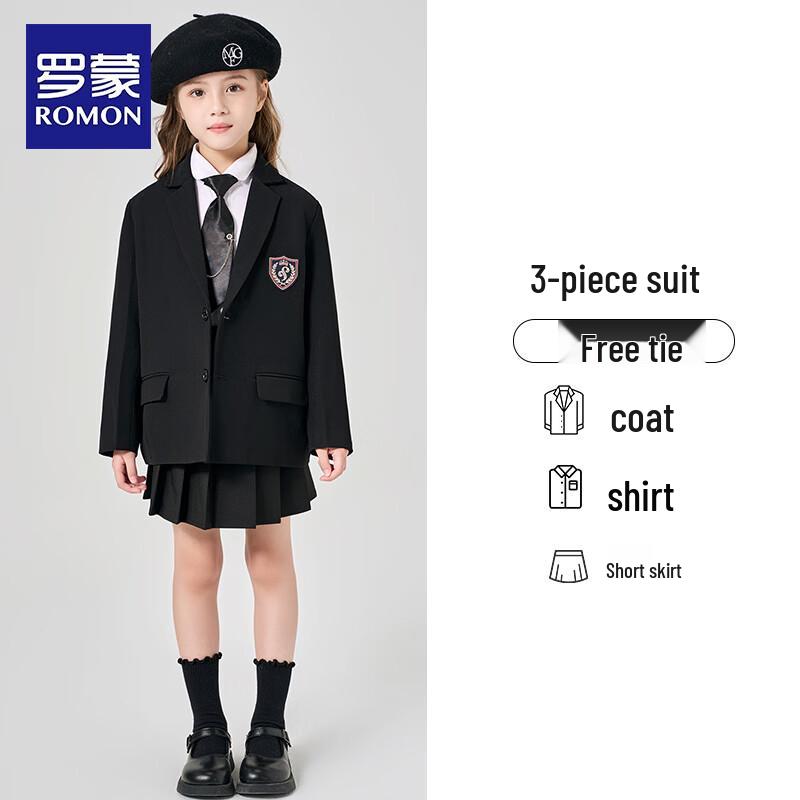 Romon Girls' Korean Style Formal Suit Set