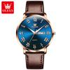 OLEVS 2920   Custom Logo Luxury Waterproof Oem Watch Wrist Man Genuine Leather Luminous Classical Fashion Quartz Watch for Man