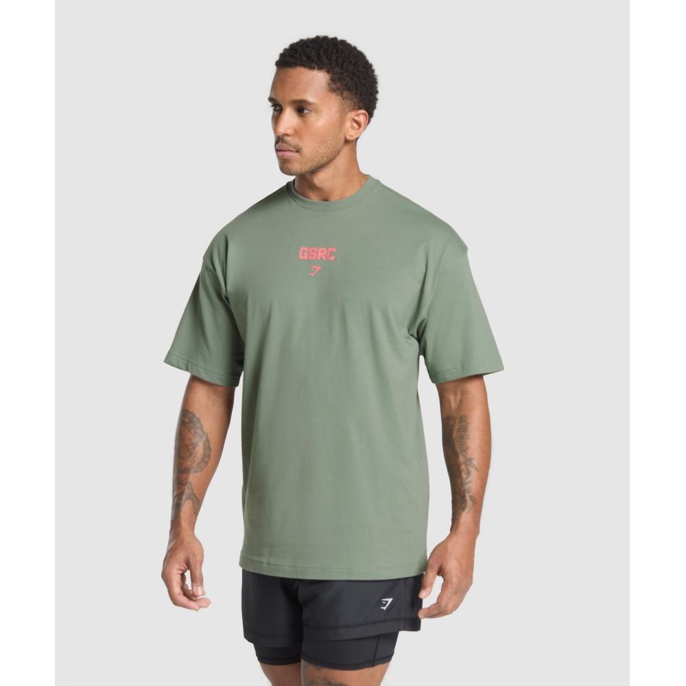 Gymshark Running Graphic T shirT uniT Green A7a2k Ecjf