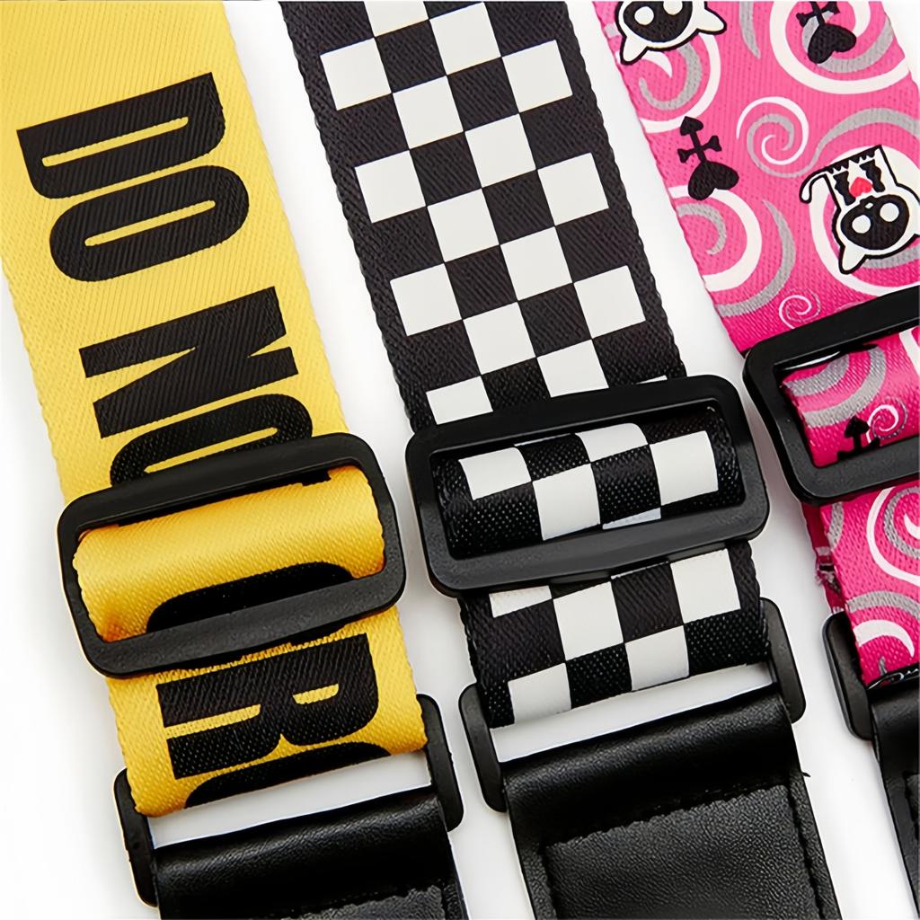 1pc Extra Wide Acoustic Guitar Strap, Leather Belt Adjustable Shoulder Strap with Artistic Print for Guitar & Bass