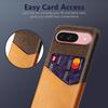 For Google Pixel 10/10 Pro Case PU Leather Cloth Texture Hard PC Phone Cover with Card Holder
