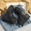 2025 autumn and winter platform Martin boots men's carbon black trend velvet derby leather shoes British locomotive short boots 7531-R