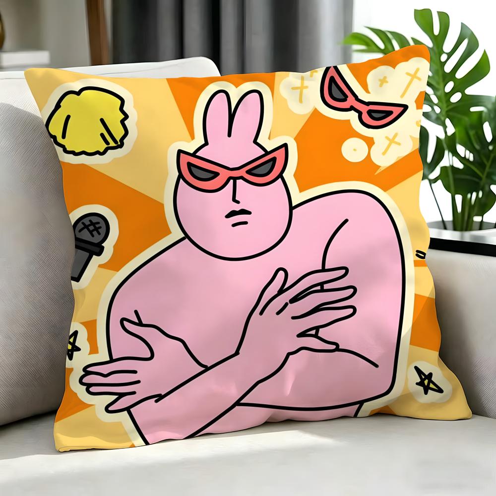 Cartoon My Friend Rabbit Cushion Cover Cushion Cover Set 4Pcs 50X50 45X45 40X40 Pillowcase Decorative Sofa Home Decor