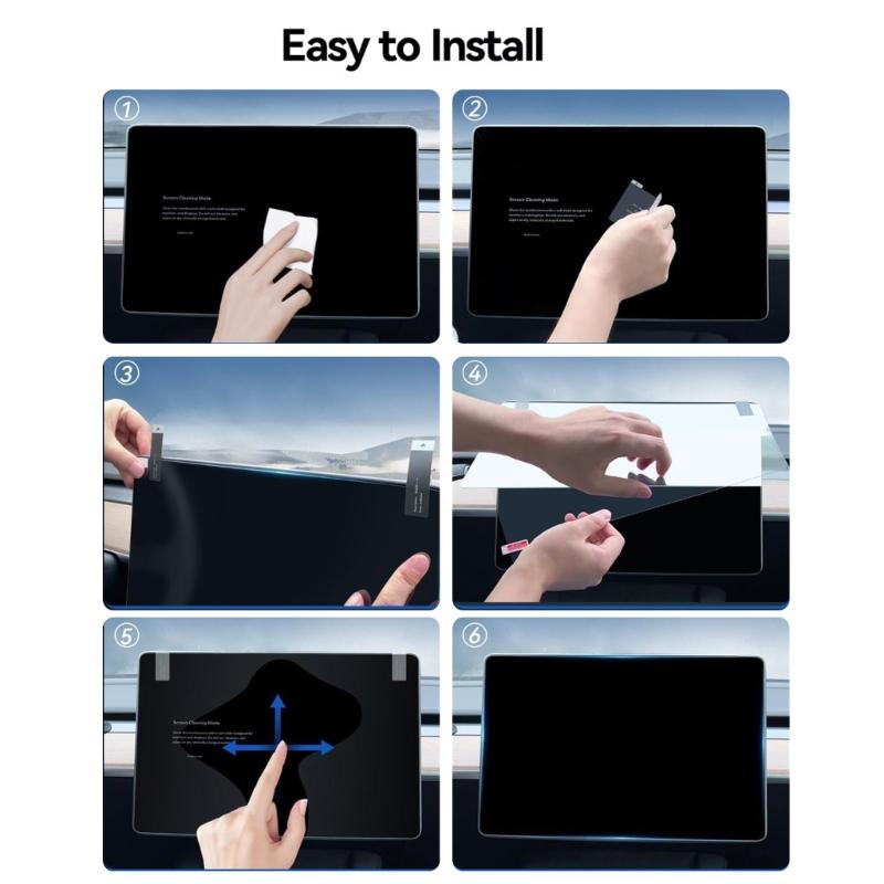 High Transparencys Tempereds Glass Guard for Model 3 2023-2025 Rear Seat Display 8inch Shatters Resistant Film