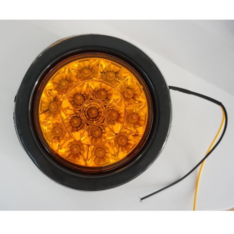 High Brightness 16LED Tail Light Round Indicator Light 12-24V Fog Lamp Brake Light for Truck Car RV Trailer