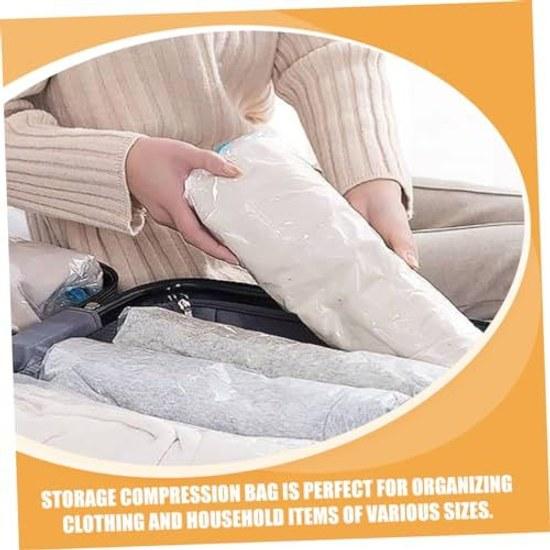 No brand item 10 pieces vacuum compression bags compressible packing cubes storage organizer travel luggage sealer space saver foldable Pe