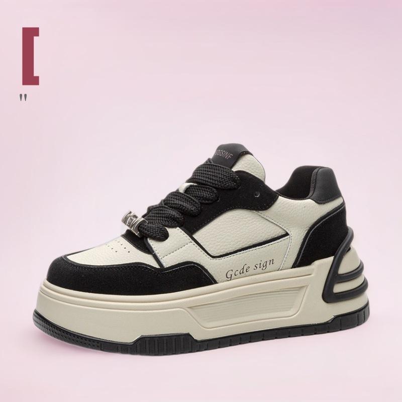 Inner height-increasing women's shoes 2025 spring new women's shoes versatile thick baseplate shoes muffin sole casual shoes white shoes women