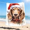 1pc Christmas dog Outdoor Soft Polyester Flannel Throw Blanket Versatile for All Seasons , Soft , Cozy , Warm All Season Quilted Throw ,