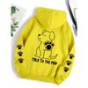 Talk To The Paw Funny Dog Cartoon Print Hoodie Women Warm Hoodie Fashion Casual Hooded Autumn Loose Round Neck Woman Tops