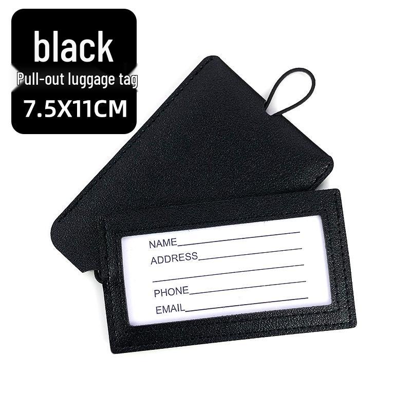 Metal Buckle Boarding Pass and PU Leather Luggage Tag with Hot Stamped Paper Card