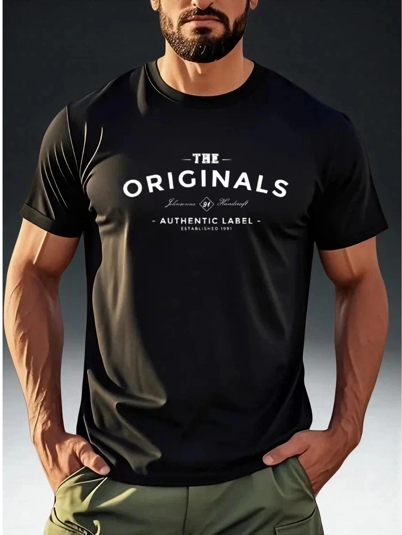 

Men s Vintage THE ORIGINALS Icon Print T-Shirt - Soft Breathable Short Sleeve Tee with Original Logo S