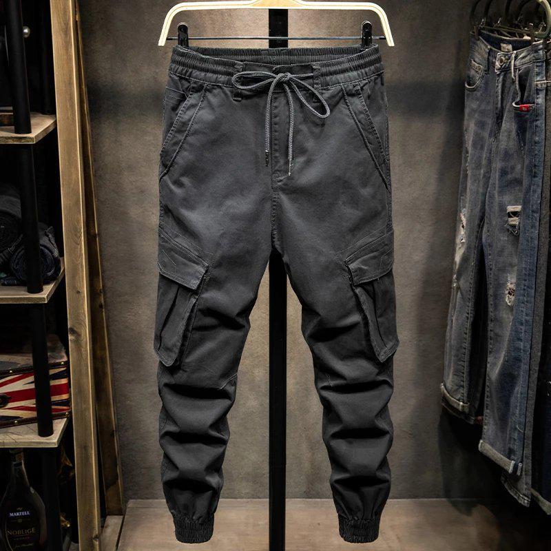 Men's Trendy Black Multi-Pocket Overalls - Autumn/Winter Collection