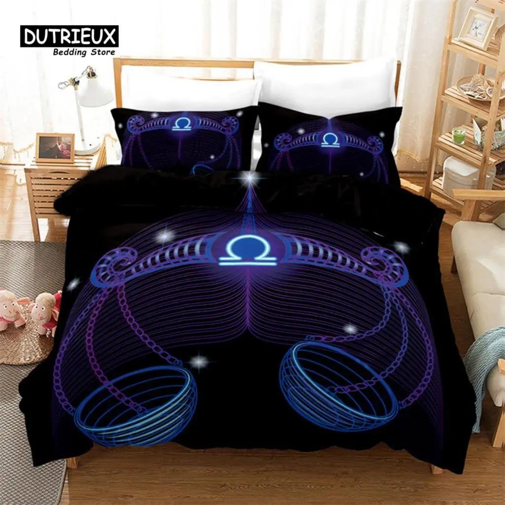 3D Aries Duvet Cover Set Twelve Constellations Bedding Set For Teens Kids Dorm Decor Microfiber Exotic Abstract Art Quilt Cover