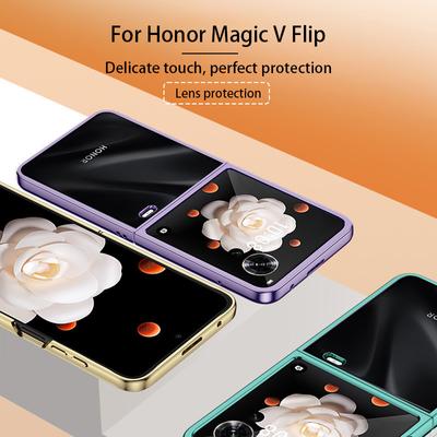Case For Honor Magic V Flip MagicV VFlip Ultra Thin Hard Electroplated Color / Split Body Transparent Cover Protection Shockproof Back Anti Drop Shell