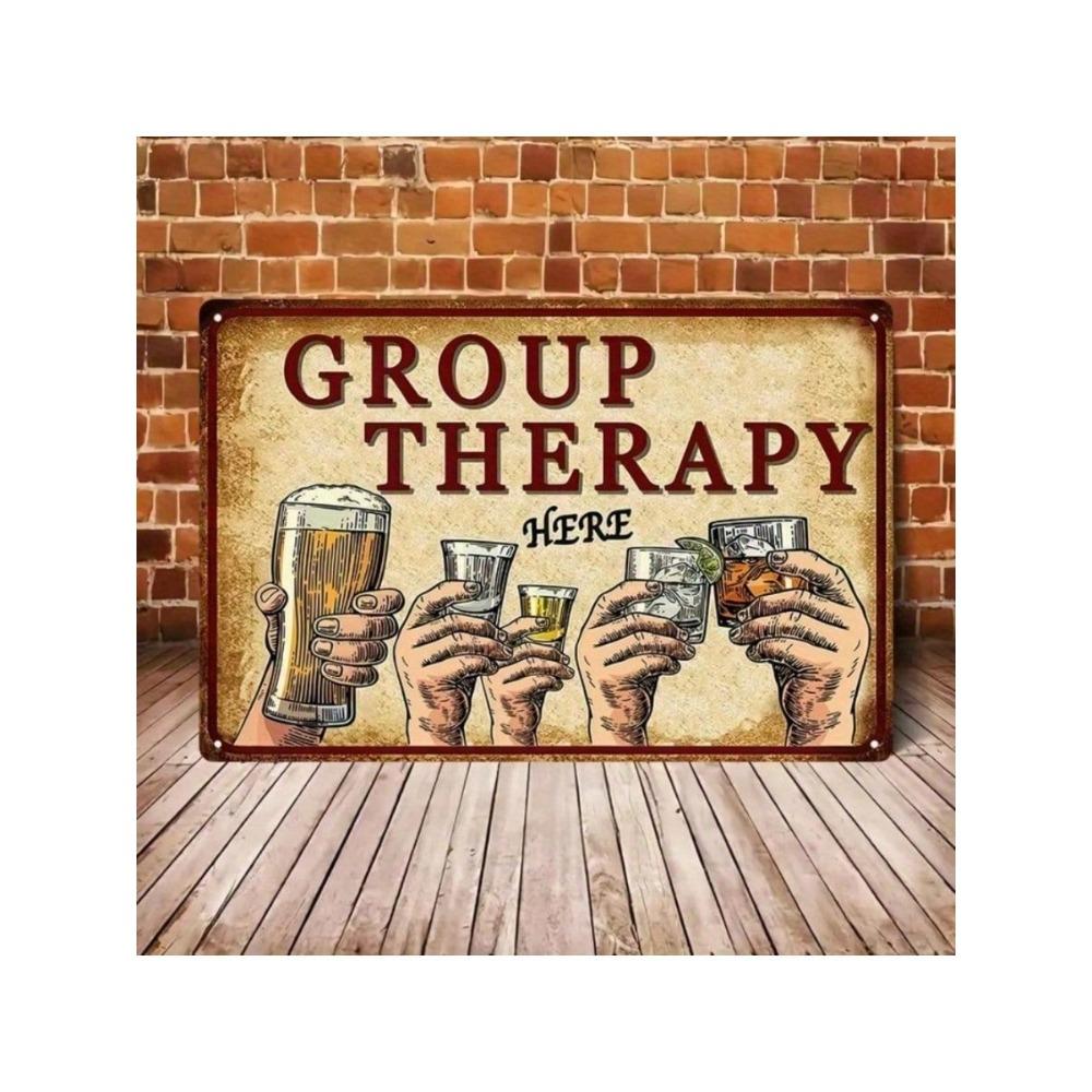 Gruppentherapie Bar Wandkunst Metallschild Vintage Humor Dekor