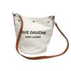 SAINT LAURENT Rive Gauche Shoulder Bag canvas Natural x brown unisex VLR669299 Used