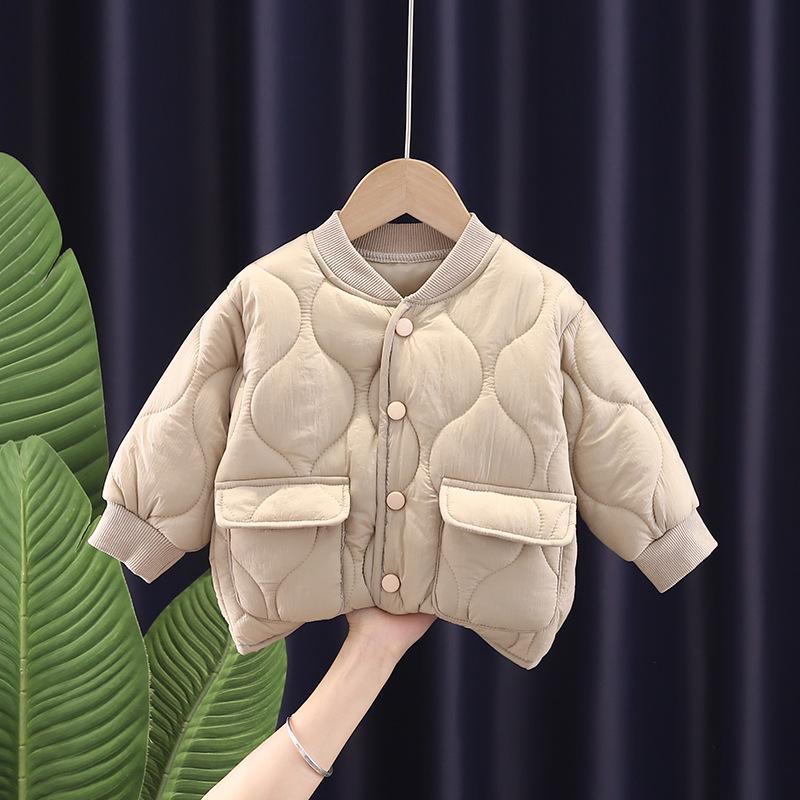 Korean Style Quilted Cotton Winter Jacket Set for Toddlers