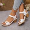 Thick-heeled Sandals Women Wear The New 2025 Summer Thick-heeled Plus-size High-heeled Sandals for Women